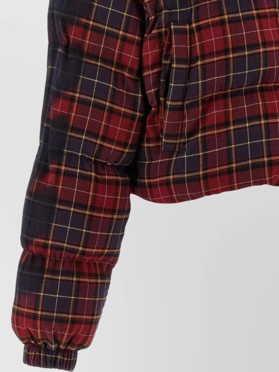 Off-White Check-Print Quilted Cropped Puffer Jacket