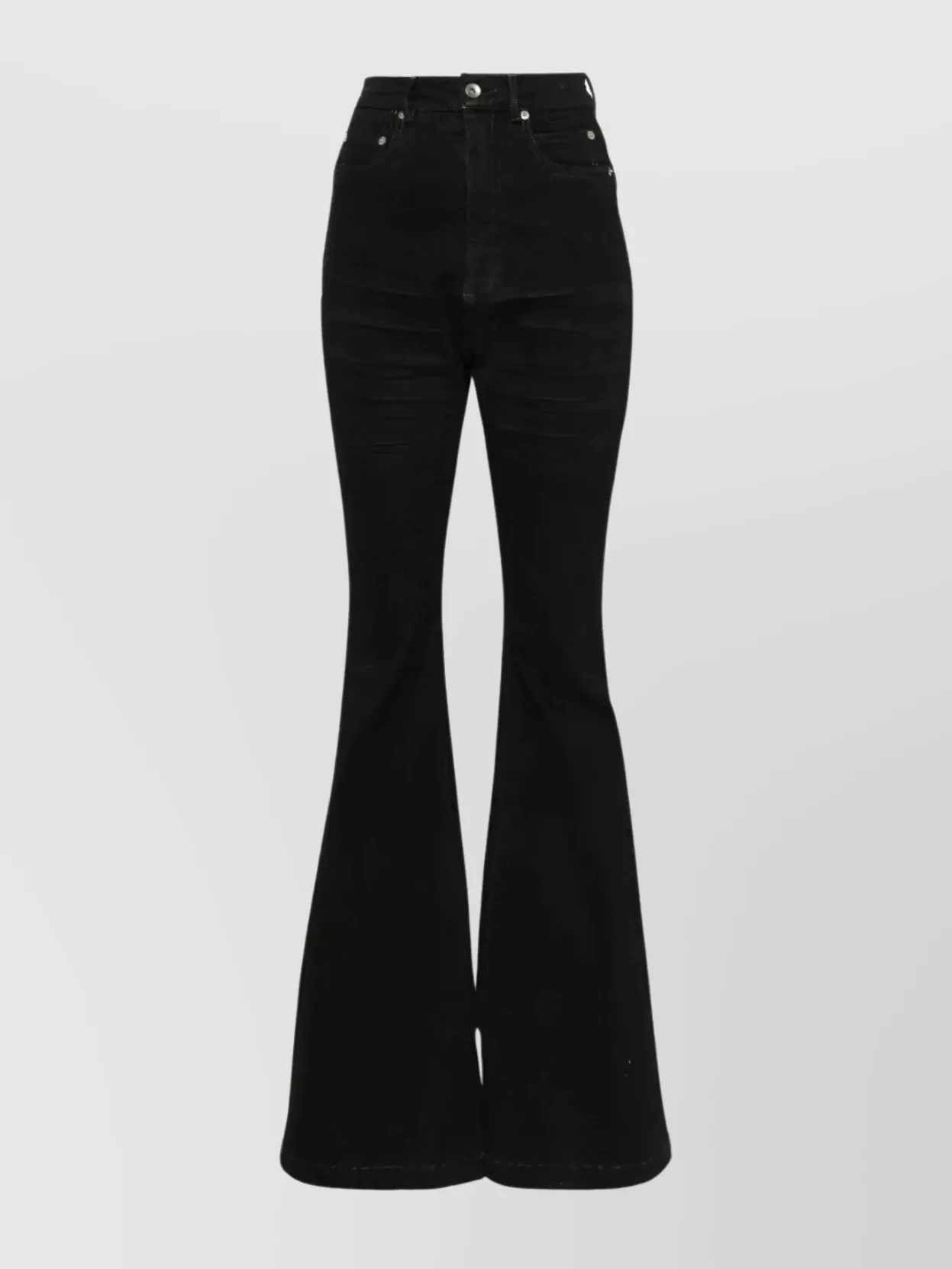 Shop Rick Owens Drkshdw Floor-length High-waisted Bootcut Trousers