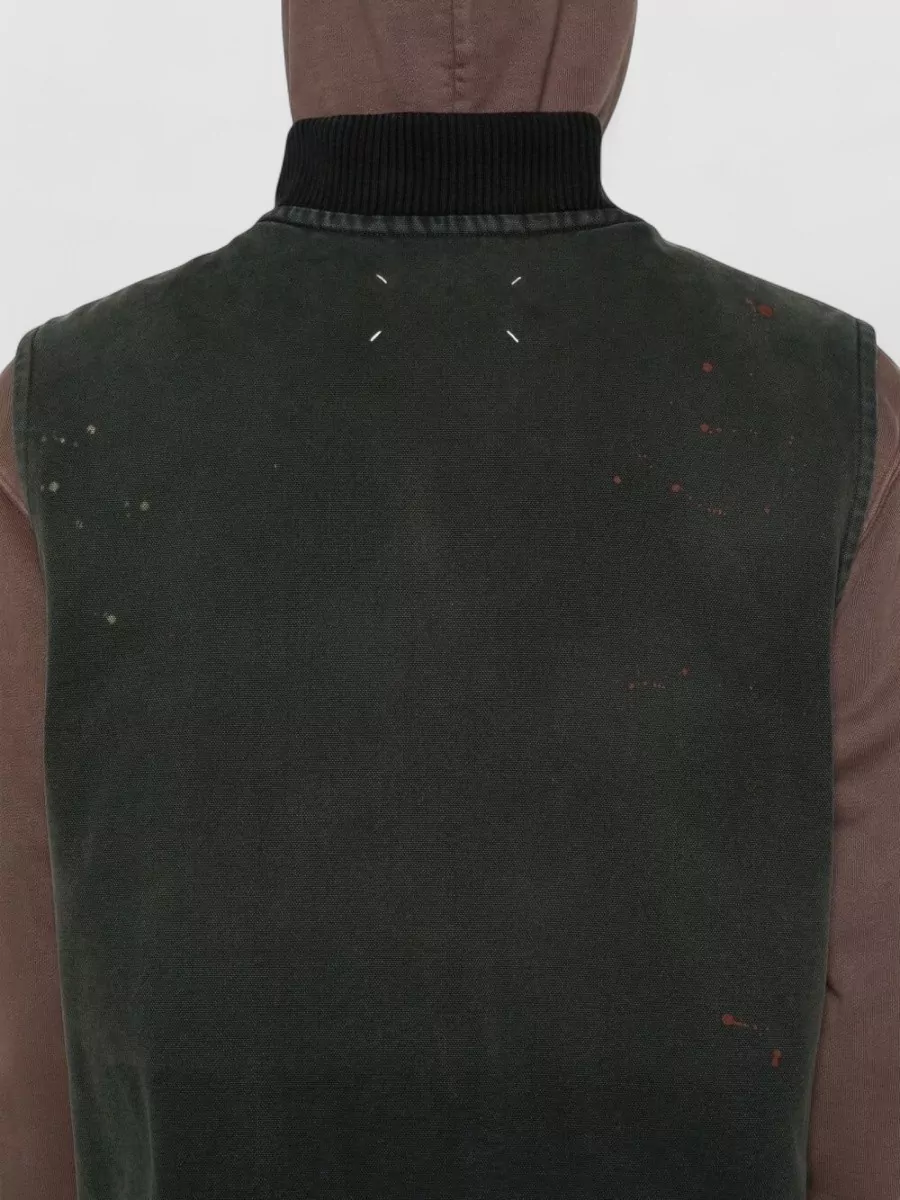 Maison Margiela Cotton Paint-Splatter Sleeveless Workwear Vest