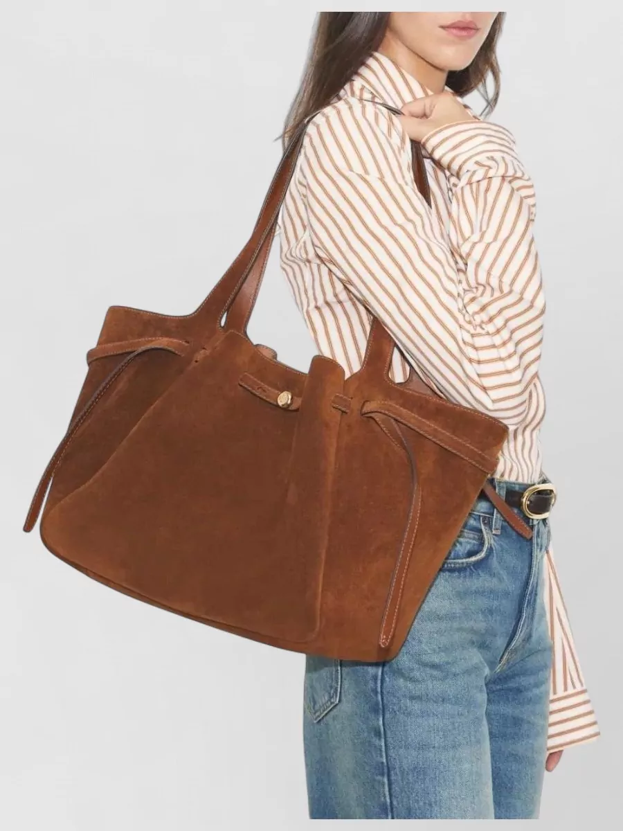 Tory Burch Romy Large Suede Leather Tote Bag