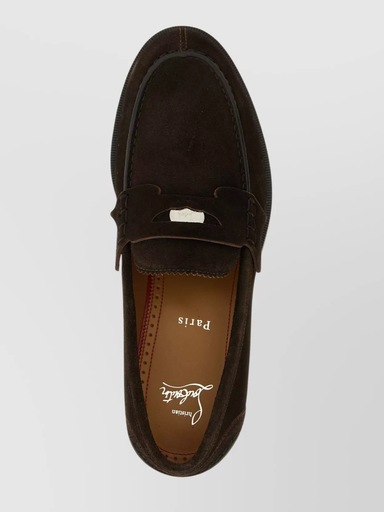 Christian Louboutin Strap Loafers With Round Toe And Suede Finish