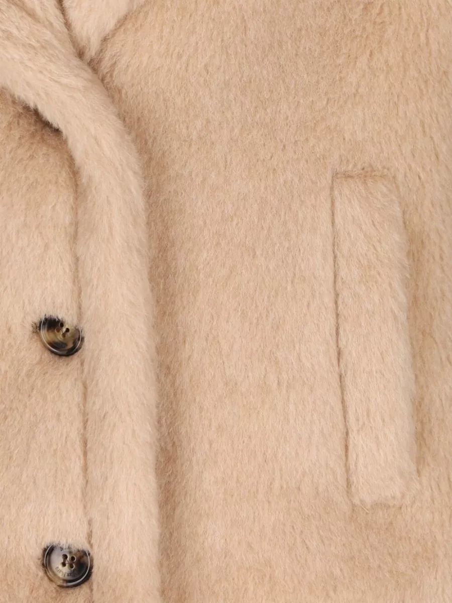 Max Mara Faux Fur Coat Short Sleeves Pockets