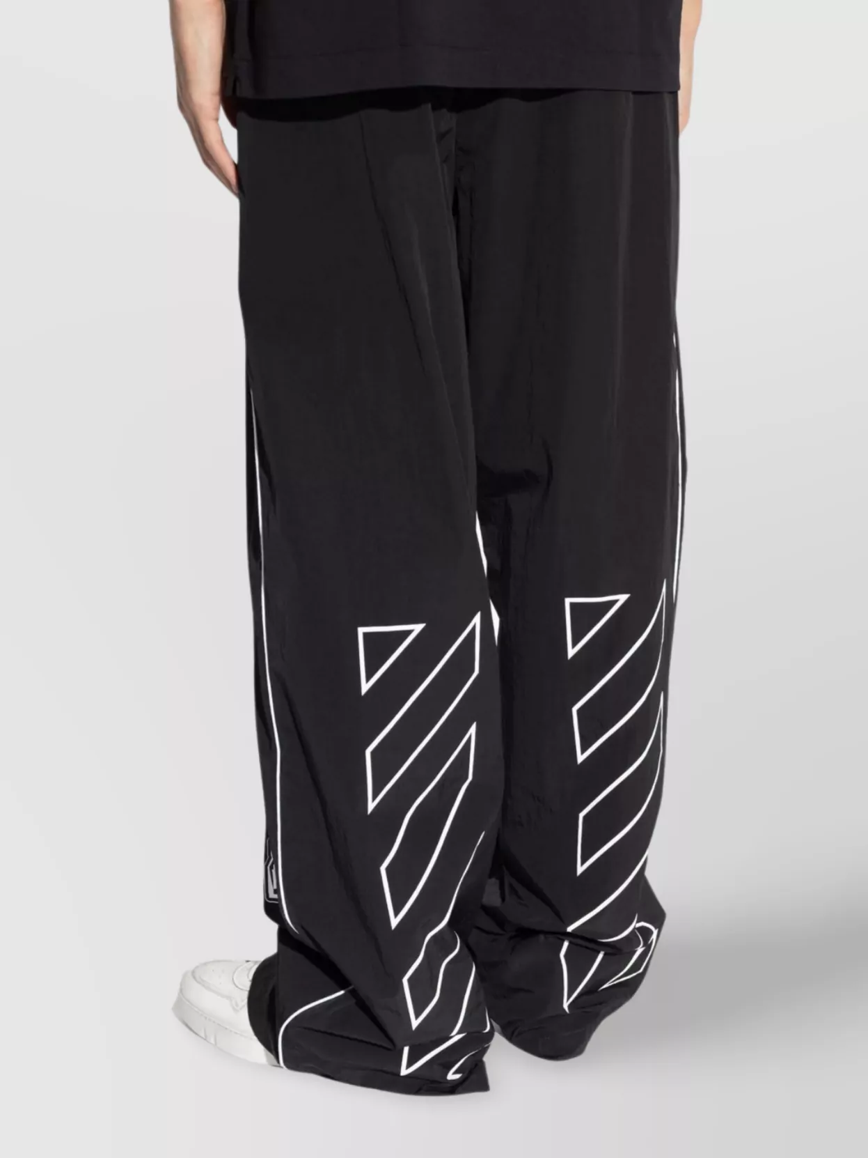 Off-White Comfortable Wide Leg Track Trousers