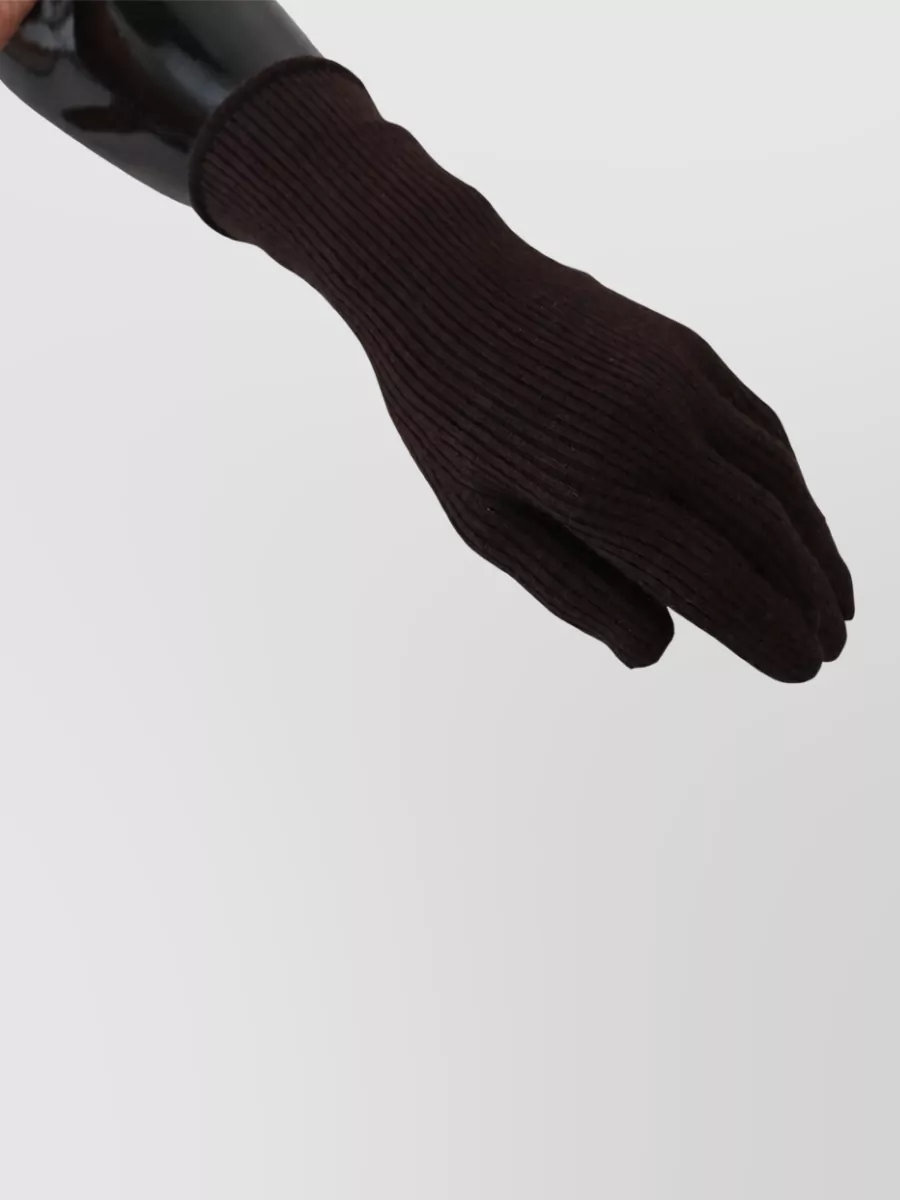 Dolce&Gabbana Cashmere Silk Ribbed Knit Gloves