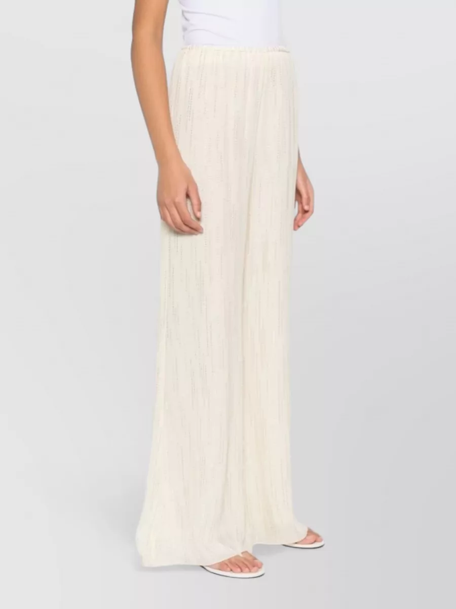 Forte Forte Crystal Textured Knit Wide-Leg Trousers