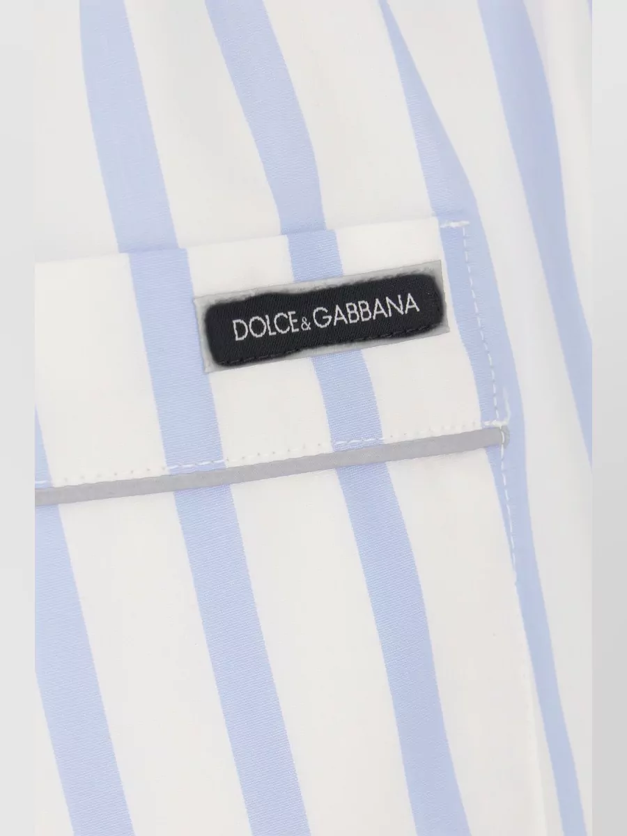 Dolce&Gabbana Striped Cotton Silk Bermuda Shorts