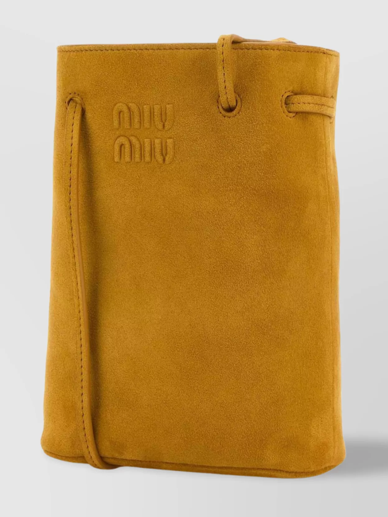 Miu Miu Mustard Suede Crossbody Bag