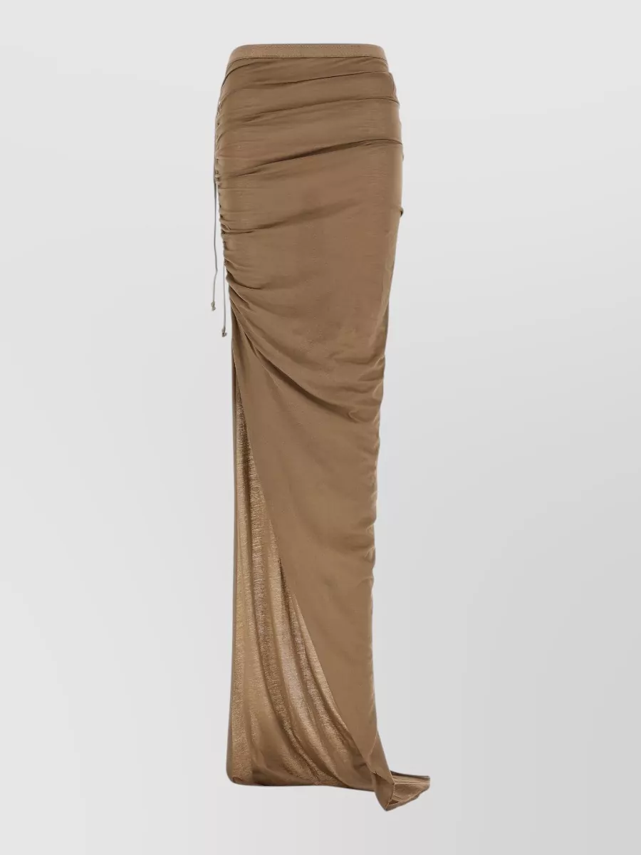 Rick Owens Drkshdw Cotton Drawstring Maxi Skirt