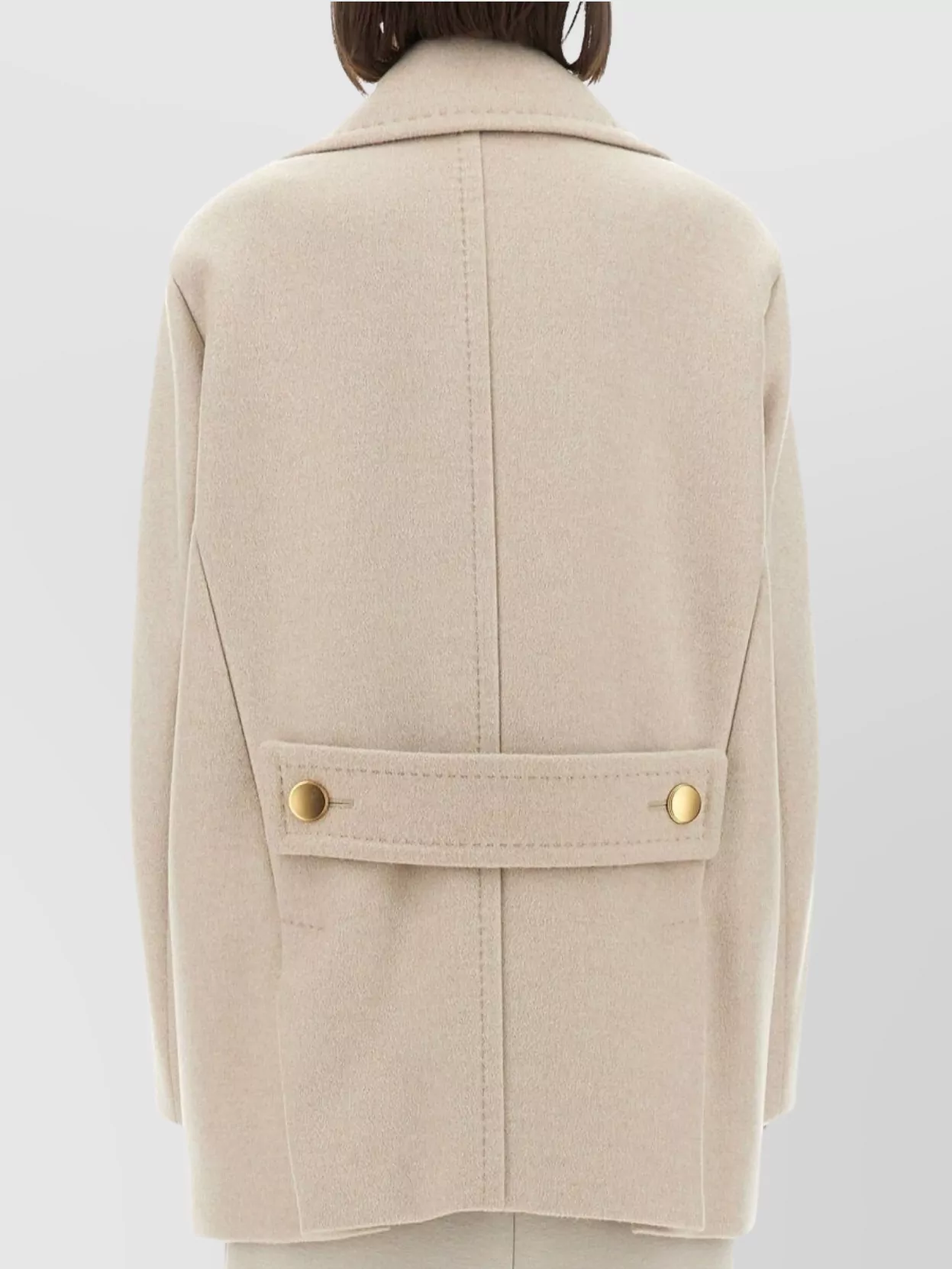 Max Mara Double-breasted Coat Gold-tone Buttons In Neutral