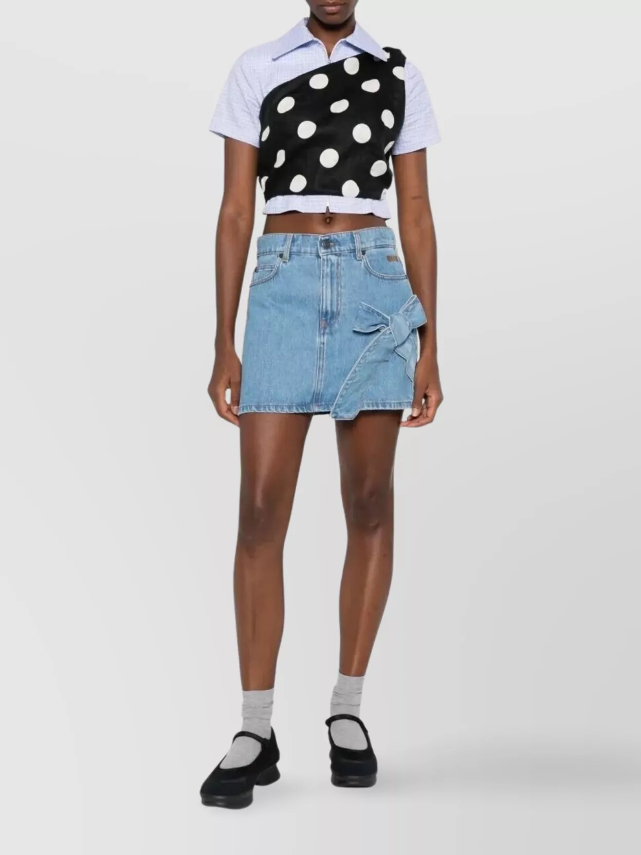 Msgm Jeans Skirt With Pockets And Belt