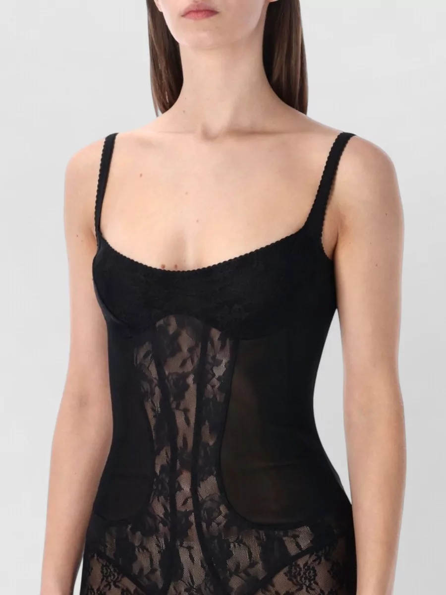The Attico Lace Tulle Cropped Jumpsuit