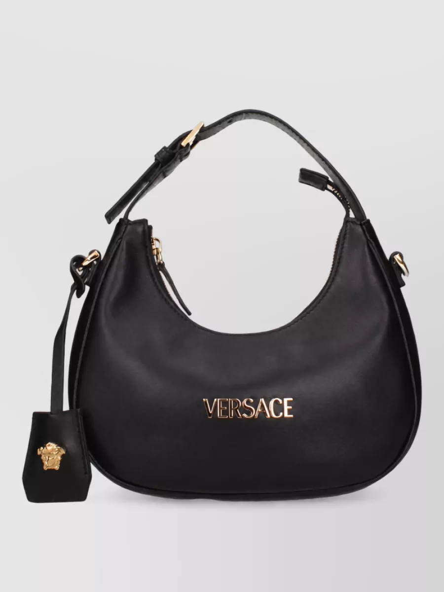 Versace half moon leather shoulder bag