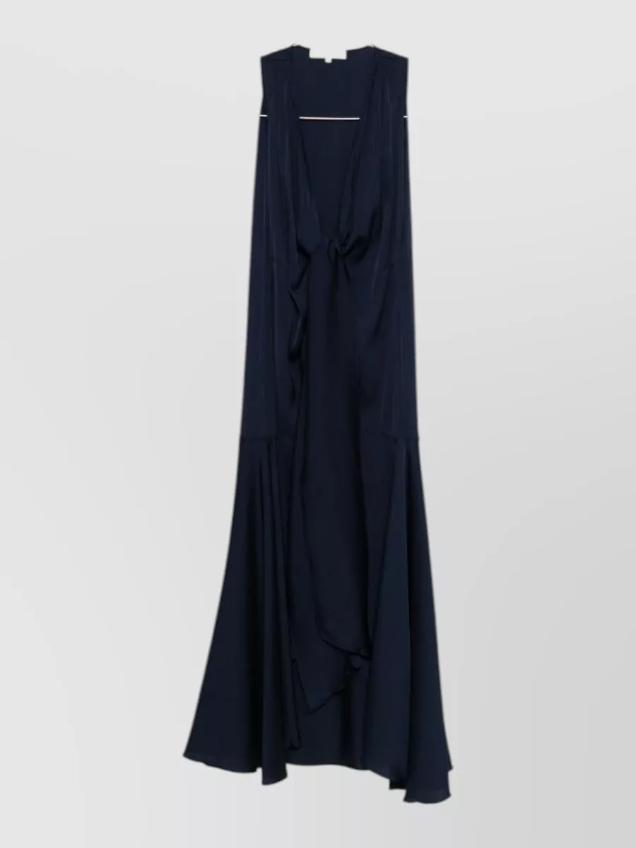 Silk95Five Silk V-Neck Sleeveless Paneled Maxi Dress