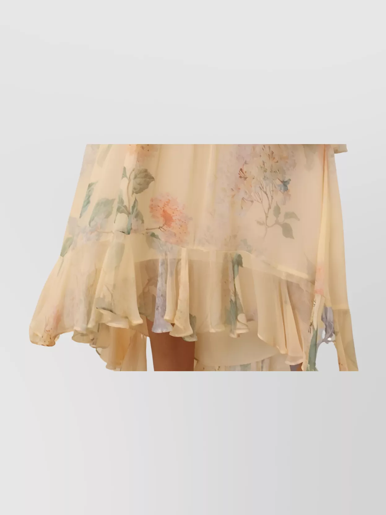 Shop Zimmermann Floral Print Midi Skirt With Asymmetric Hem