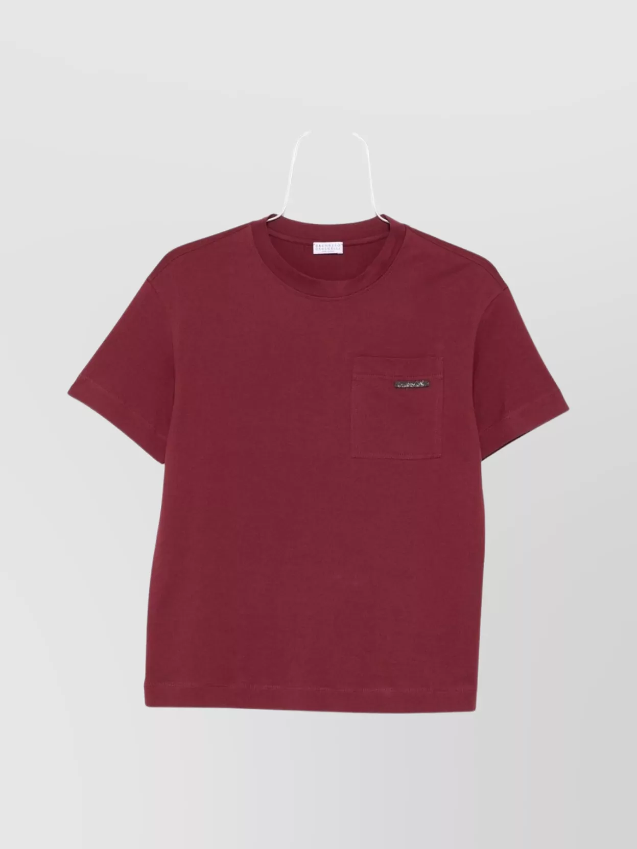 Brunello Cucinelli Crew Neck Cotton T-shirt With Chest Pocket In Red