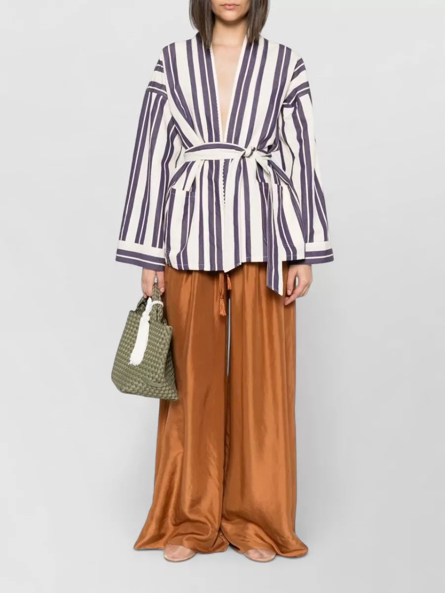Forte Forte Striped Belted Kimono Jacket