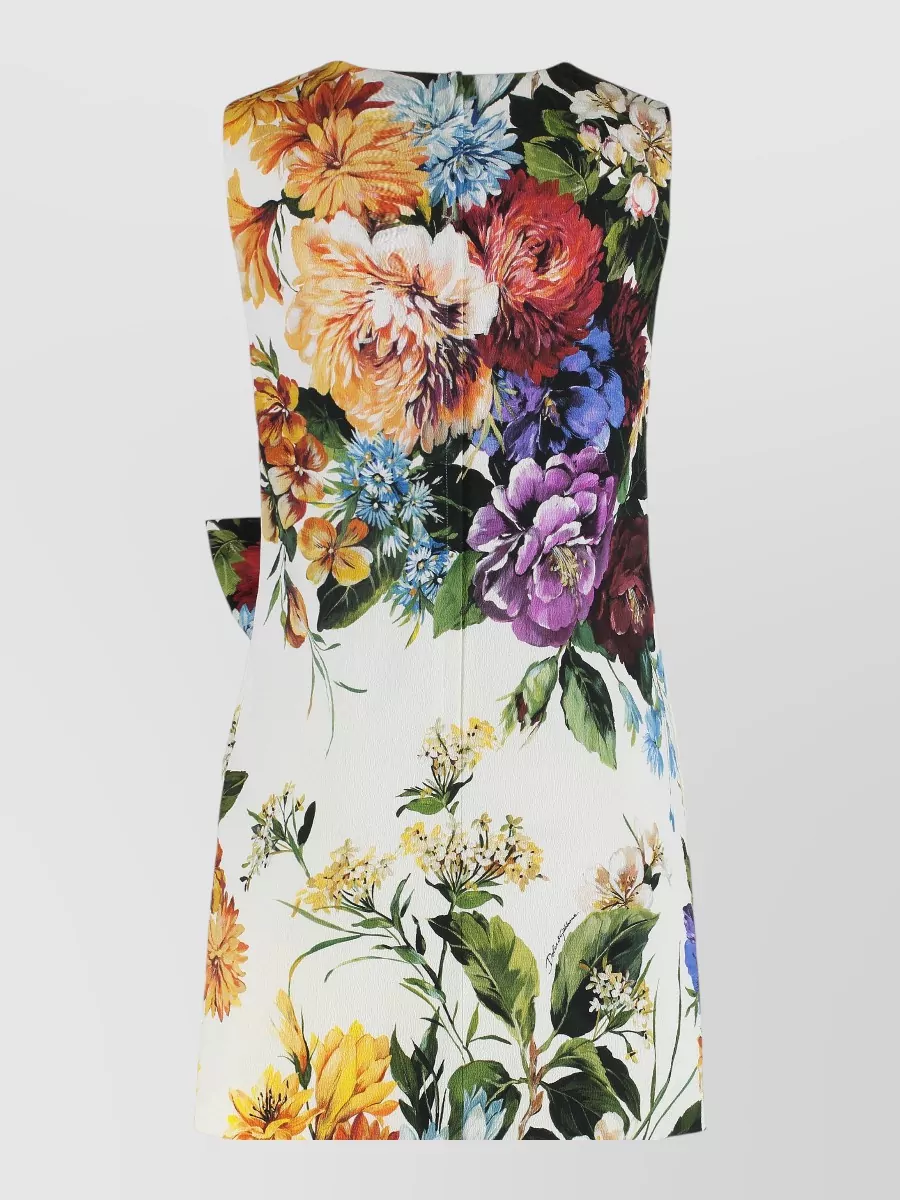 Dolce&Gabbana Silk Floral-Print Sleeveless Mini Dress