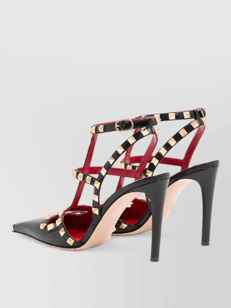 Valentino Leather rockstud slingback pumps