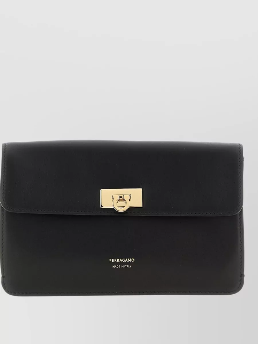 Ferragamo Gancini Leather Shoulder Bag