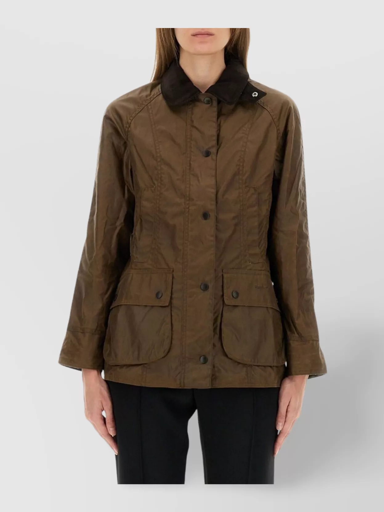 Barbour Corduroy Collar Coat Flap Pockets