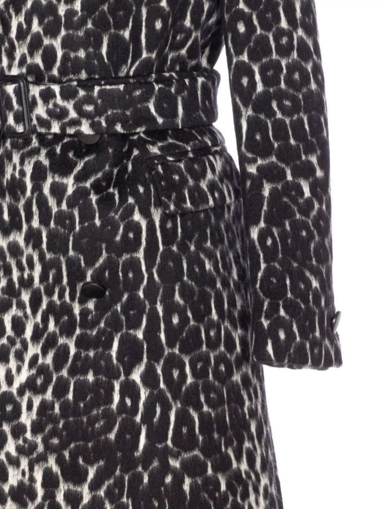 Tagliatore Long Leopard Print Coat With Belted Waist
