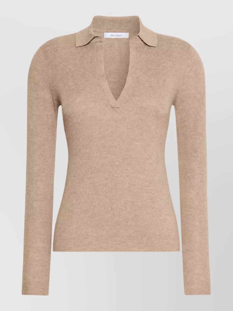 Max Mara Cashmere Fine-Knit Polo Sweater