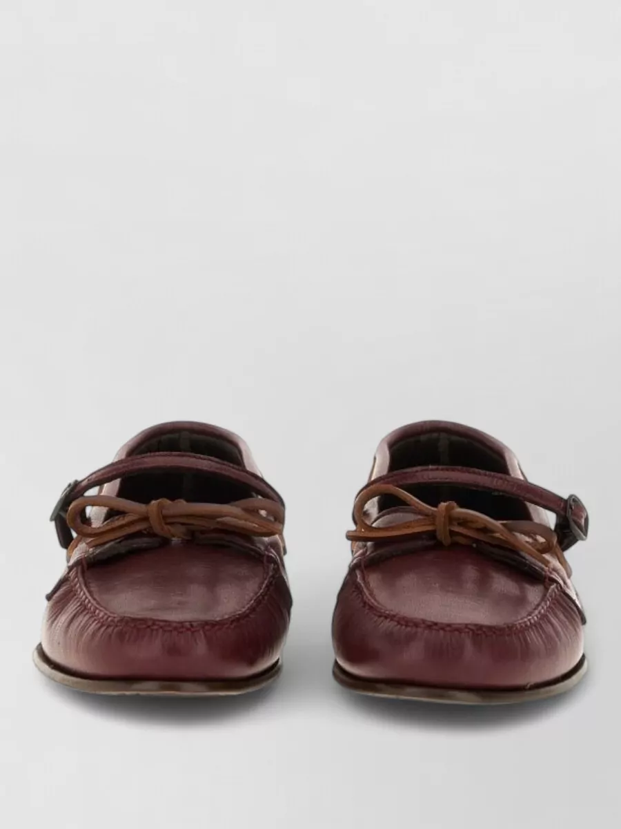 Hereu Leather mary jane loafers — The low-profile burgundy Hereu loafers keep things preppy and polished without heaviness, adding a subtle colour depth that still reads quiet luxury with tailoring.