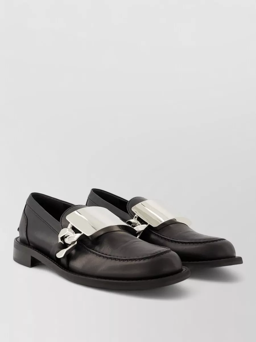 JW Anderson Gourmet leather loafers chunky chain detail