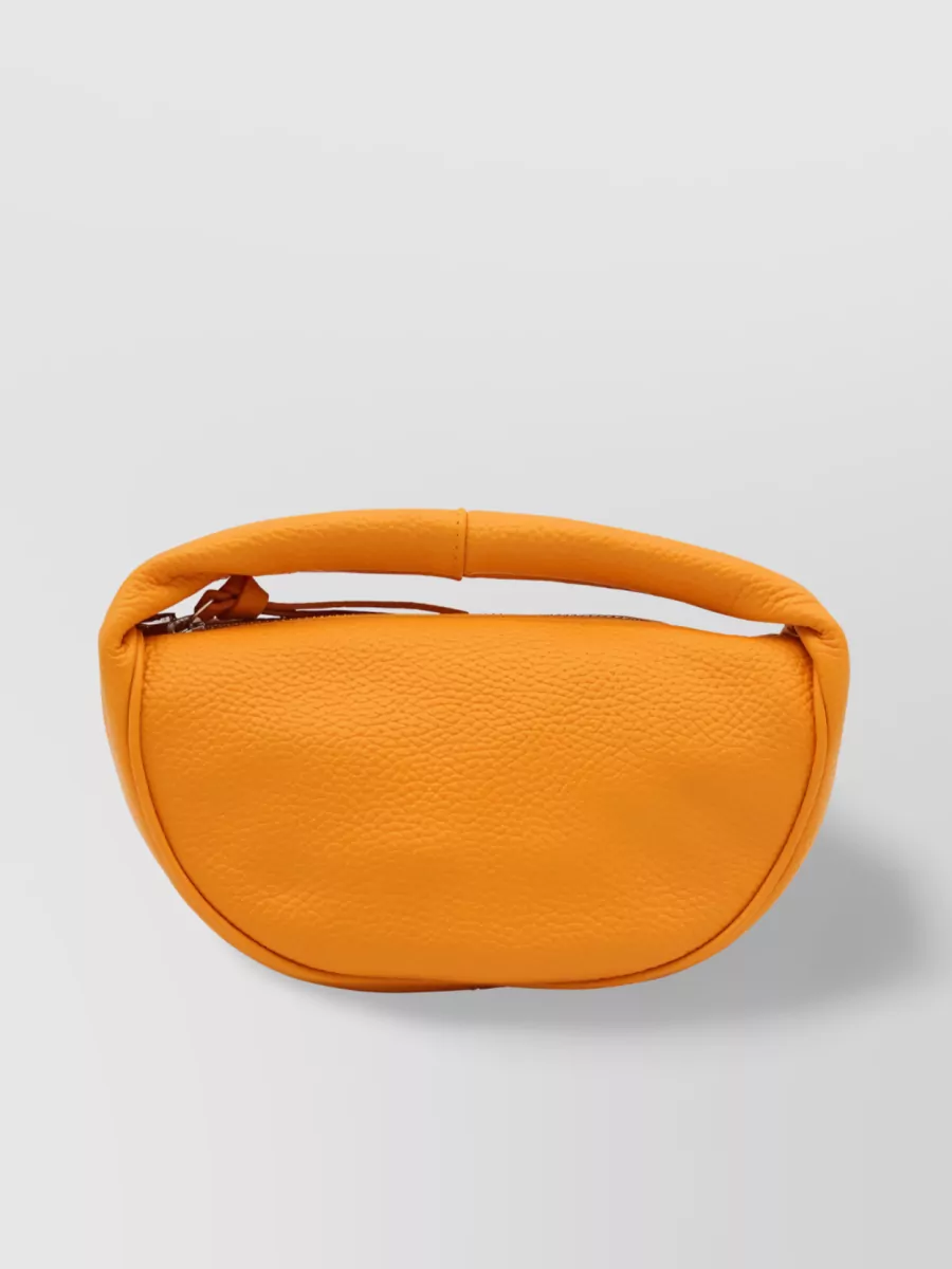 Shop By Far Cush Leather Chain Strap Shoulder Bag In Orange