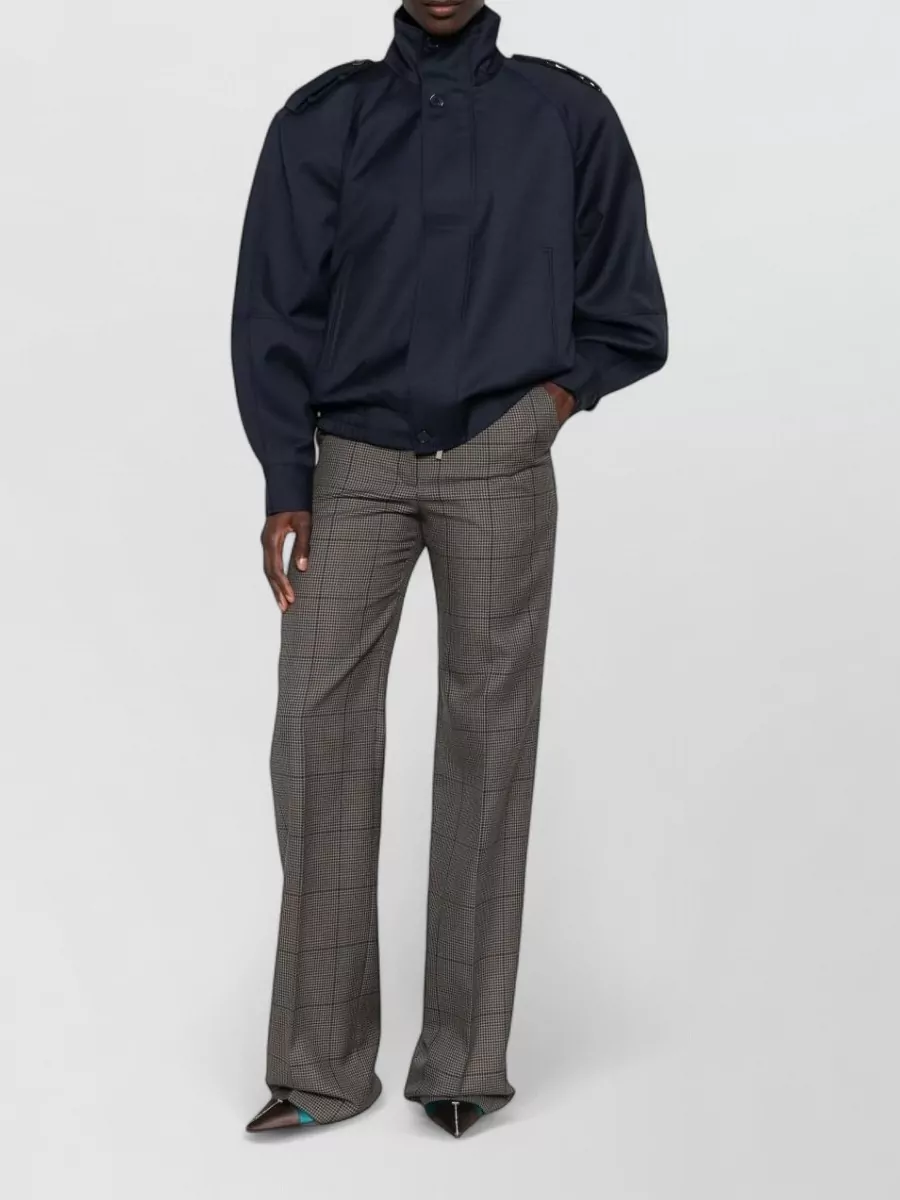 Mugler wool houndstooth straight-leg tailored trousers