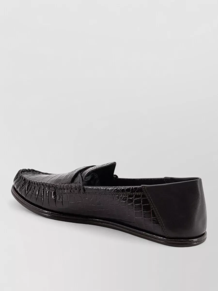 Tom Ford Crocodile-Print Leather Loafers