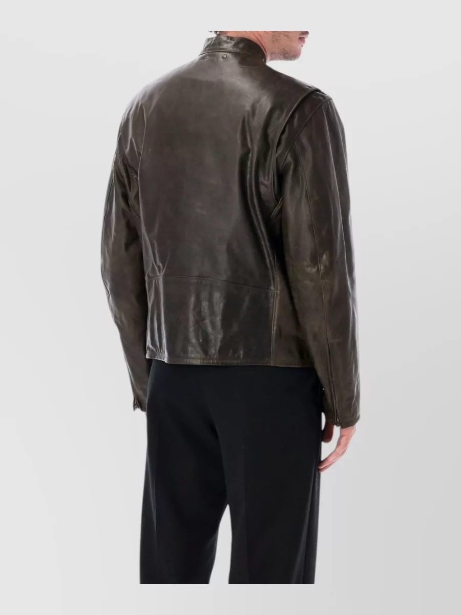 Lemaire Leather Boxy Biker Jacket