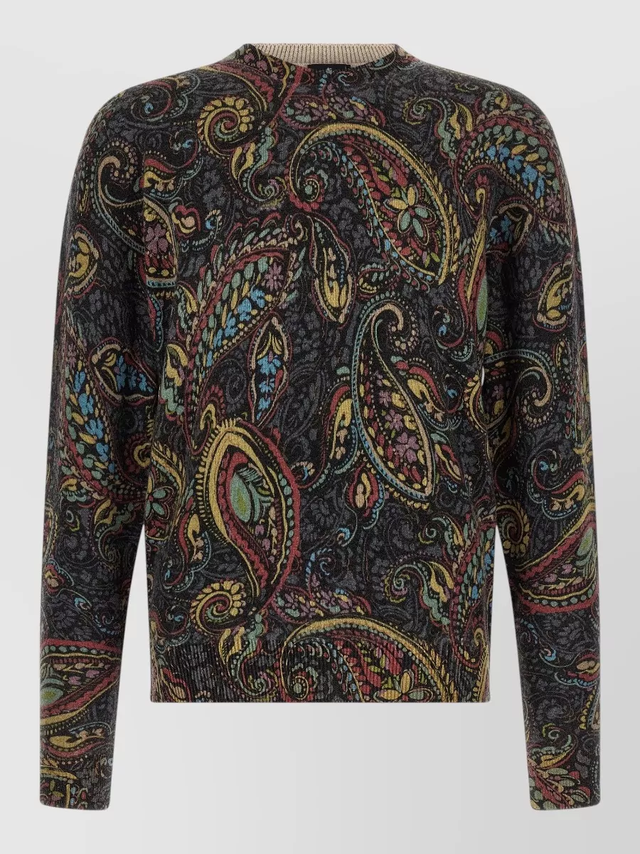 Etro wool paisley crewneck sweater