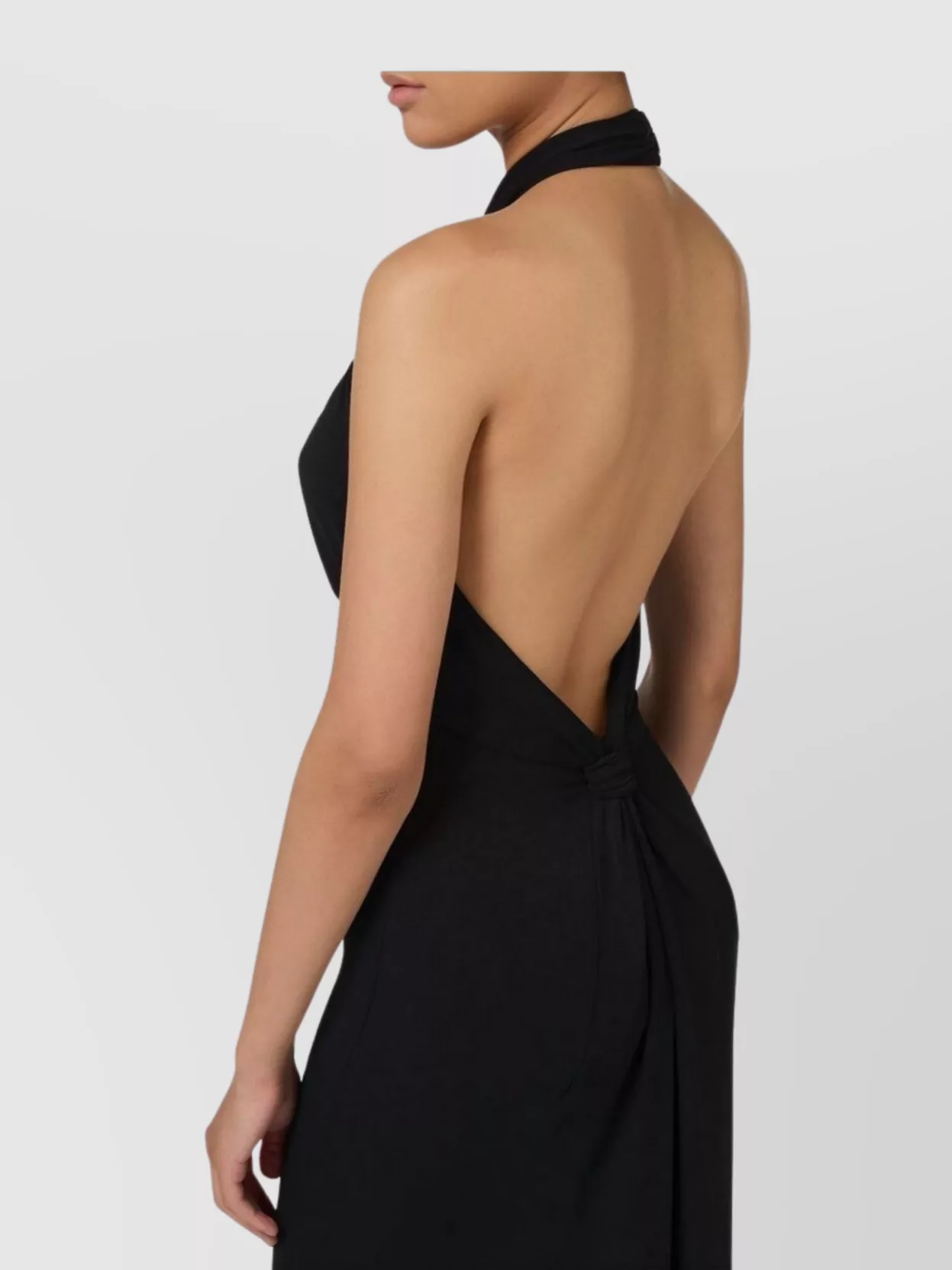 Elisabetta Franchi Halter Neckline Floor-Length Dress With Backless Design