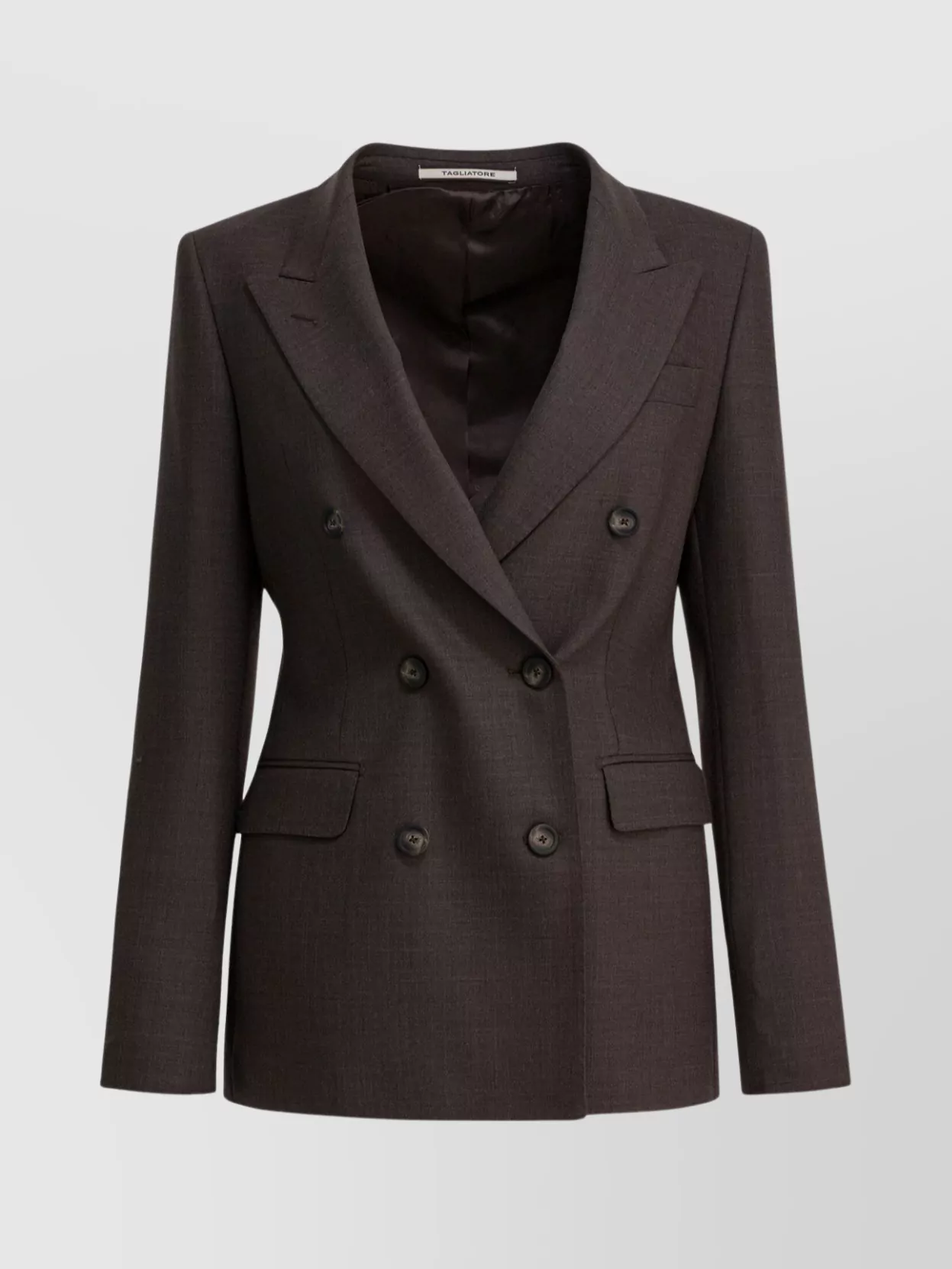 Tagliatore Tailored Jacket With Flap Pockets And Notch Lapel In Brown