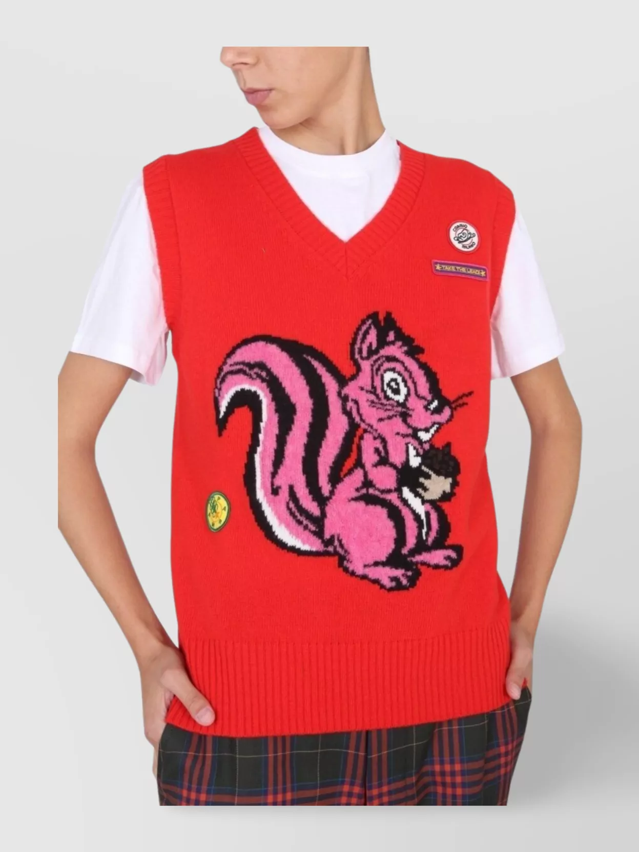 Shop Cormio Graphic Patch Ribbed V-neck Vest