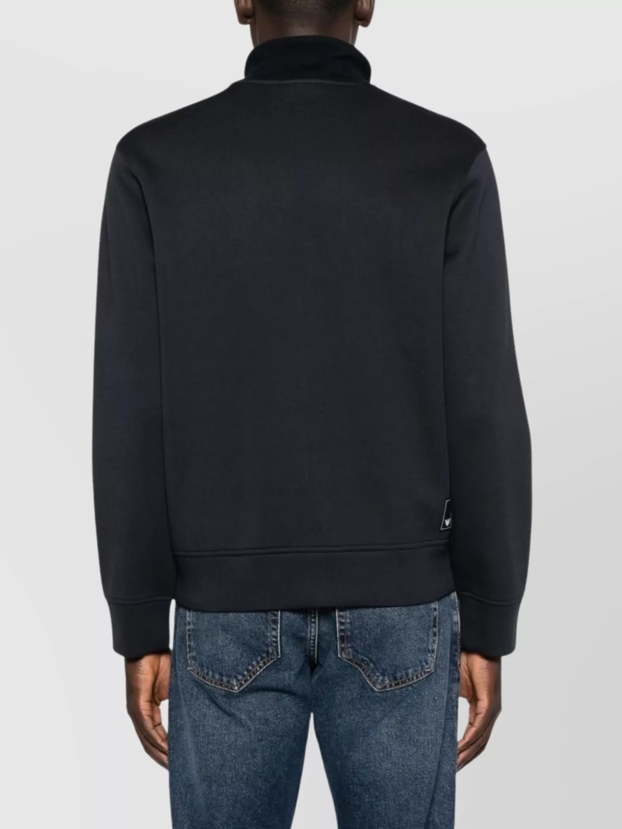 Emporio Armani High Neck Zippered Sweatshirt And Pockets