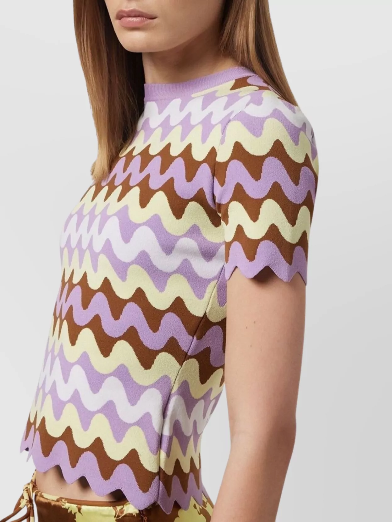 Versace Knitwear With Crewneck And Scalloped Edges