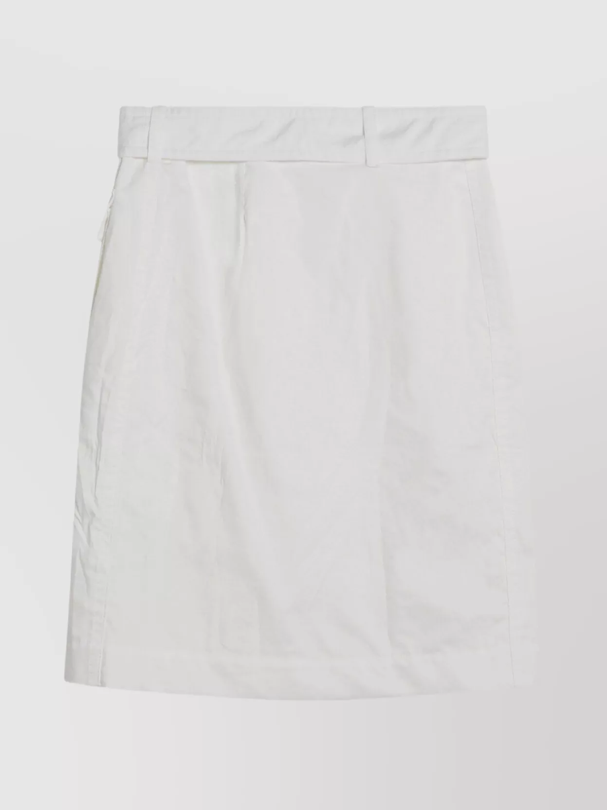 Ferragamo Wrap-front Cotton-blend Knee-length Skirt In White