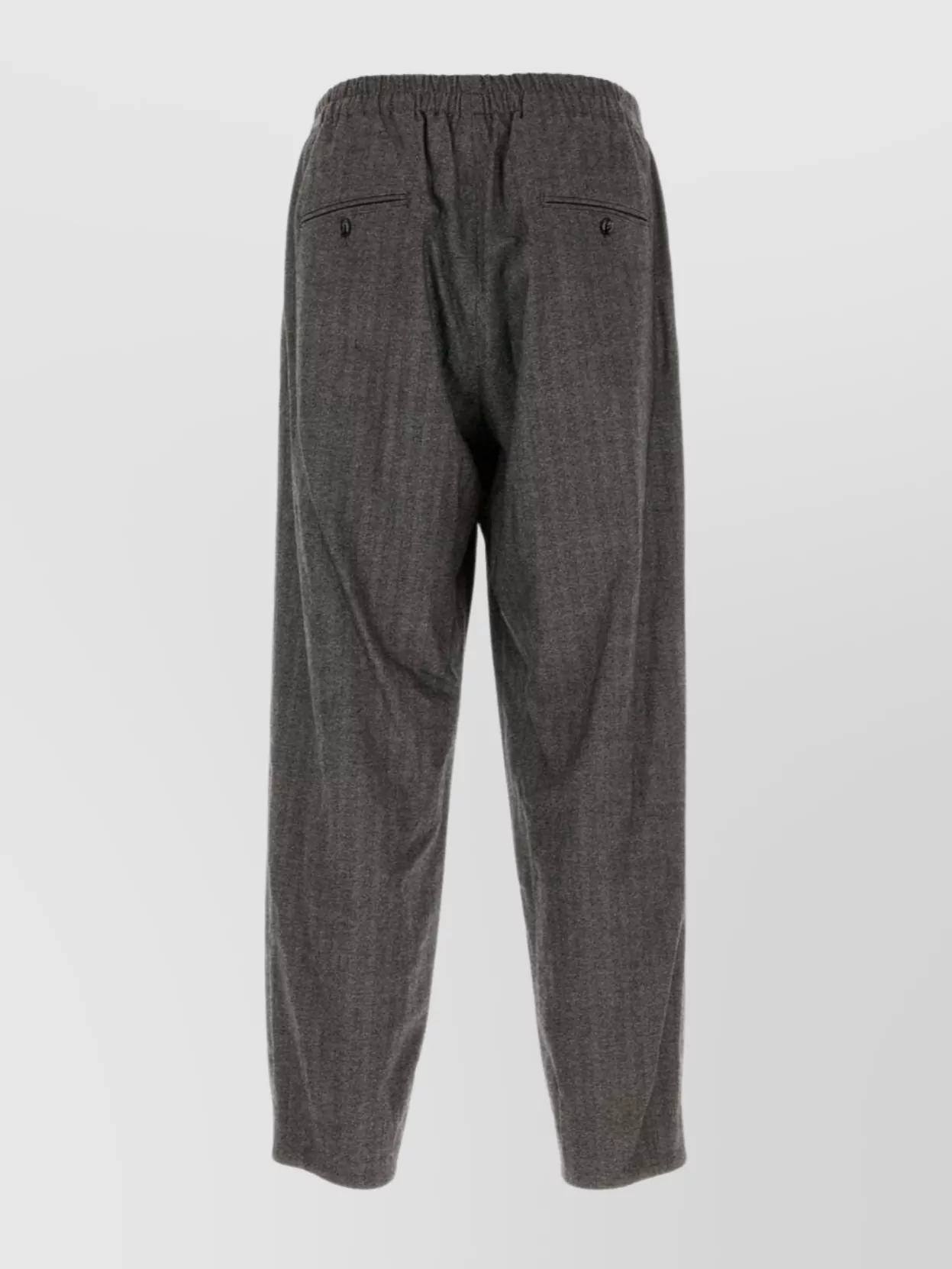 Giorgio Armani Wool Blend Pant With Back Pockets And Button Detail In Gray