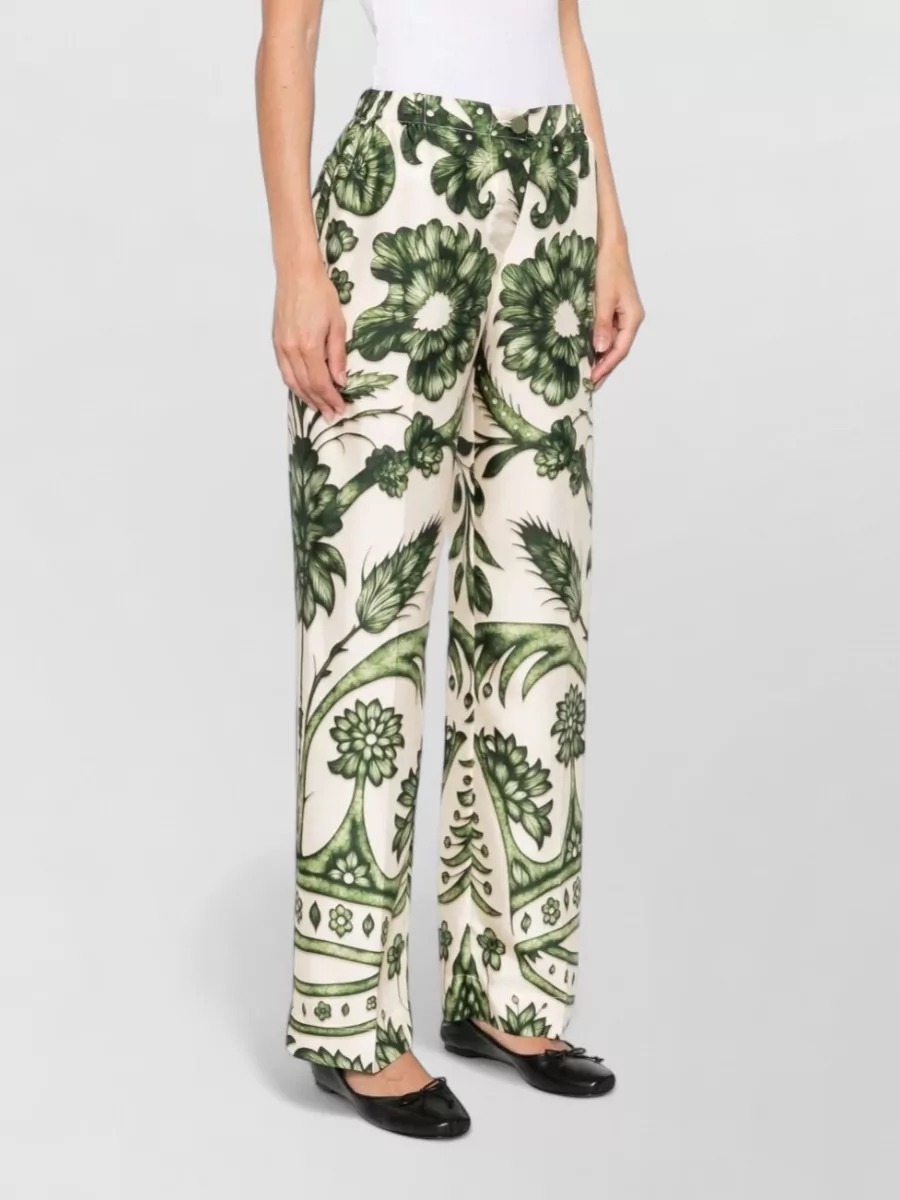 F.r.s For Restless Sleepers Silk Floral-Print High-Rise Wide-Leg Trousers