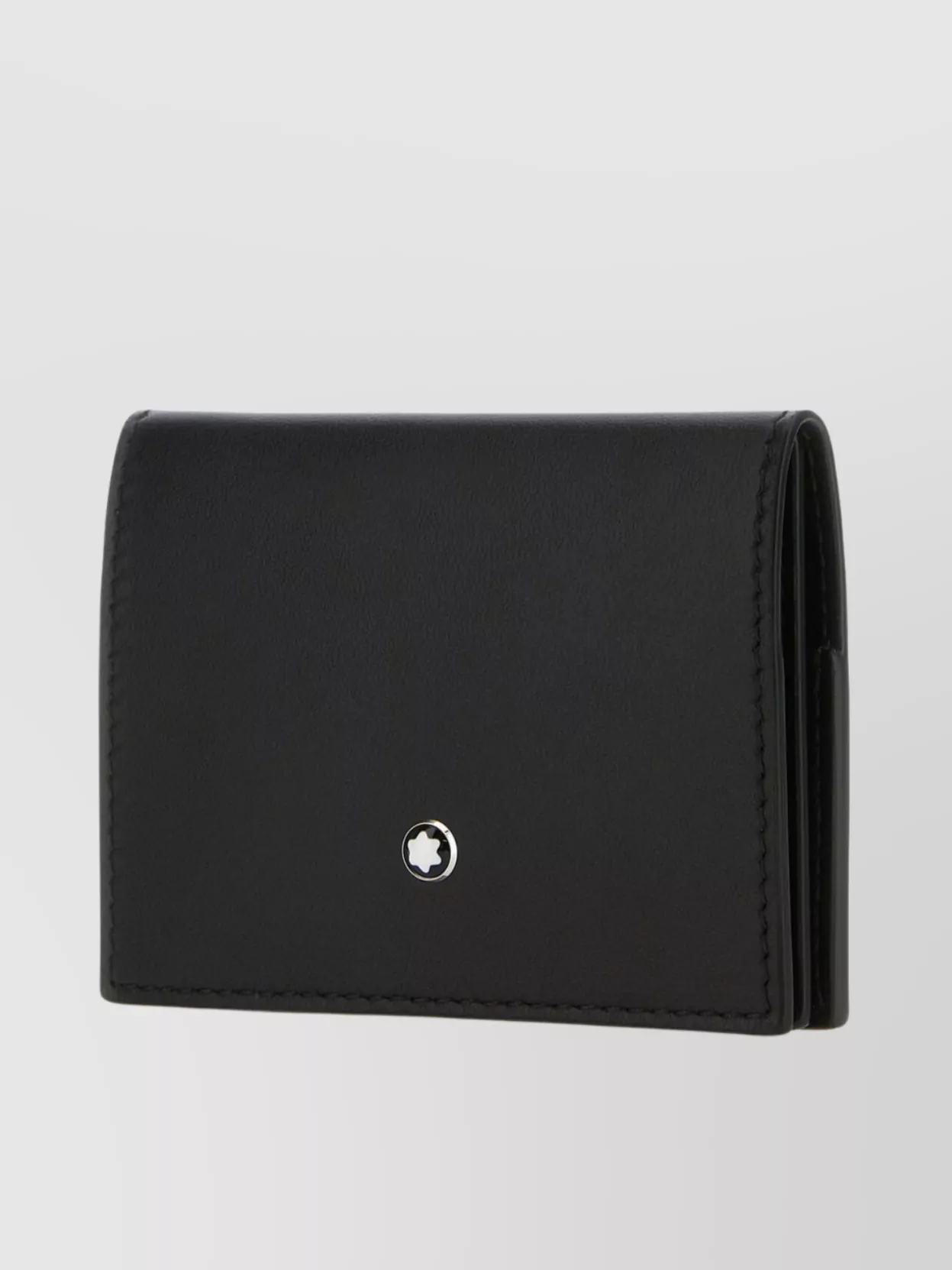 Shop Montblanc Pebble Leather Bifold Card Holder With Contrast Stitching