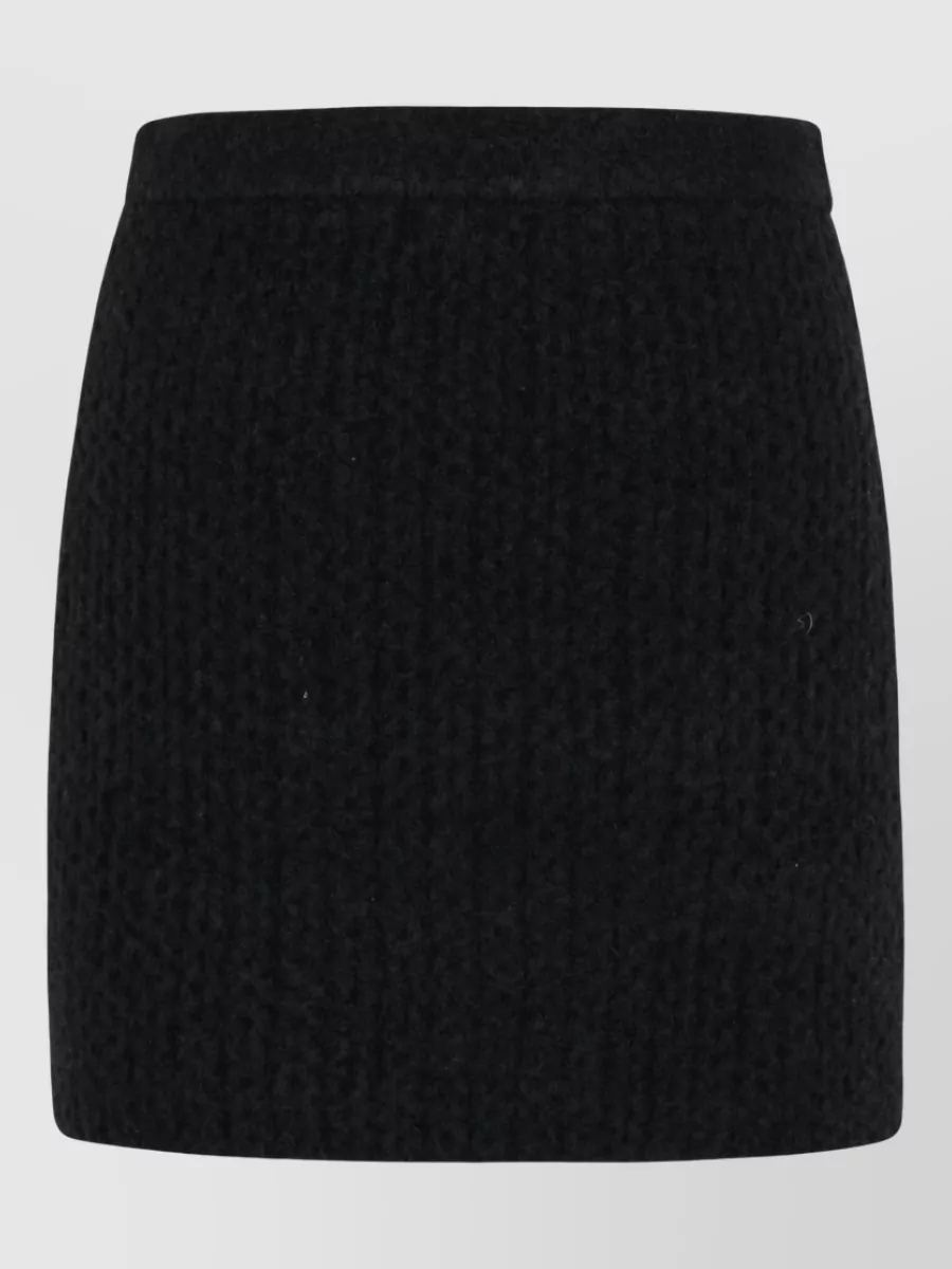 Self-Portrait Wool-blend fitted skirt