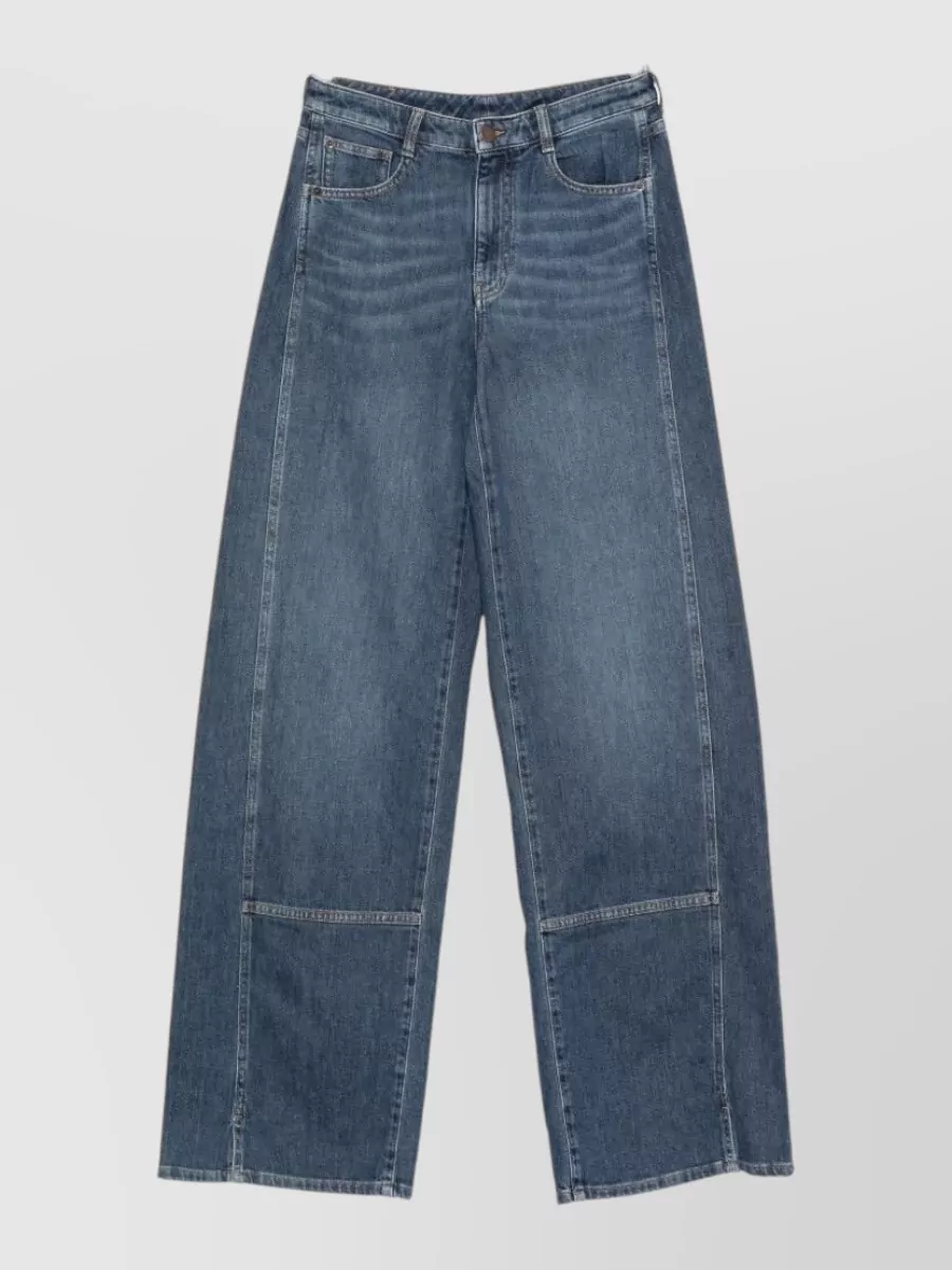 Emporio Armani Denim Panelled Wide-Leg Jeans