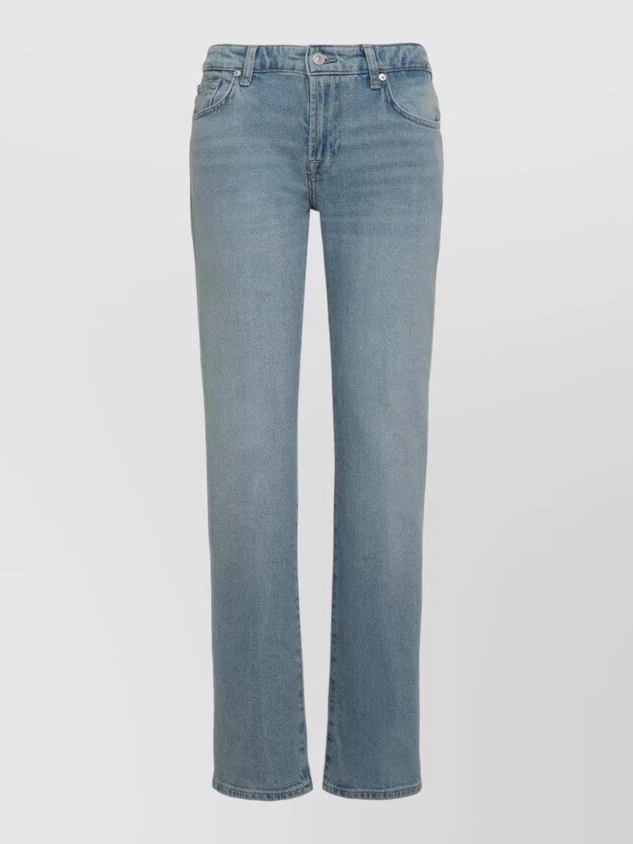 7 For All Mankind Denim Mid-Rise Straight-Leg Jeans