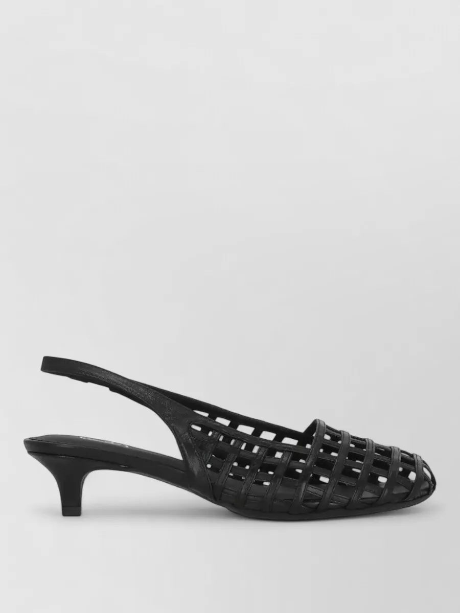 Ash Cutout Leather Slingback Pumps