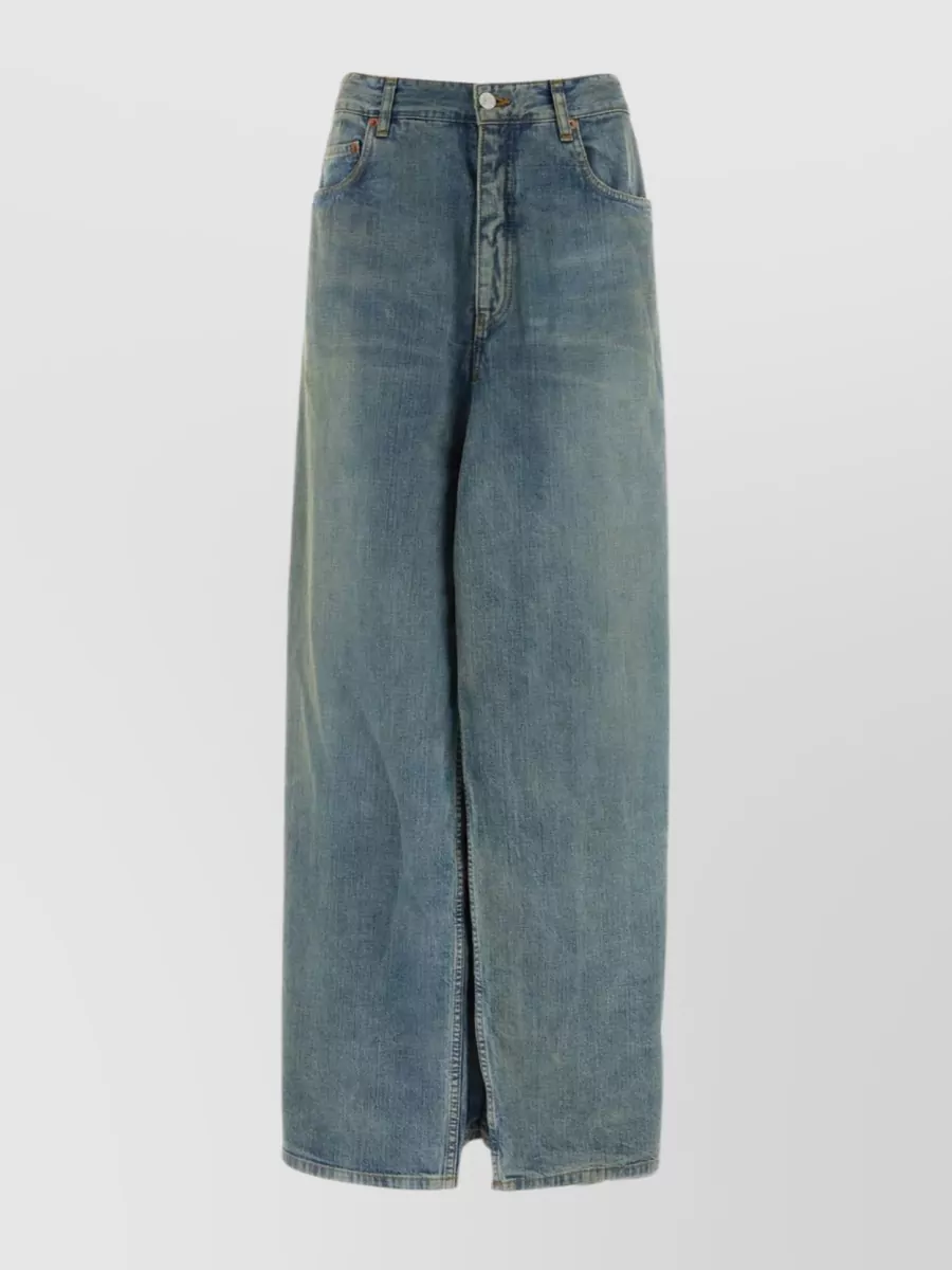 Shop Balenciaga Relaxed Fit Denim Trousers In Blue