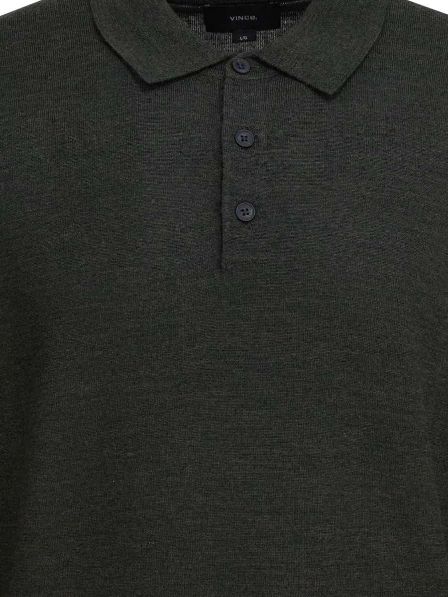 Vince Merino Wool Long-Sleeve Polo Shirt