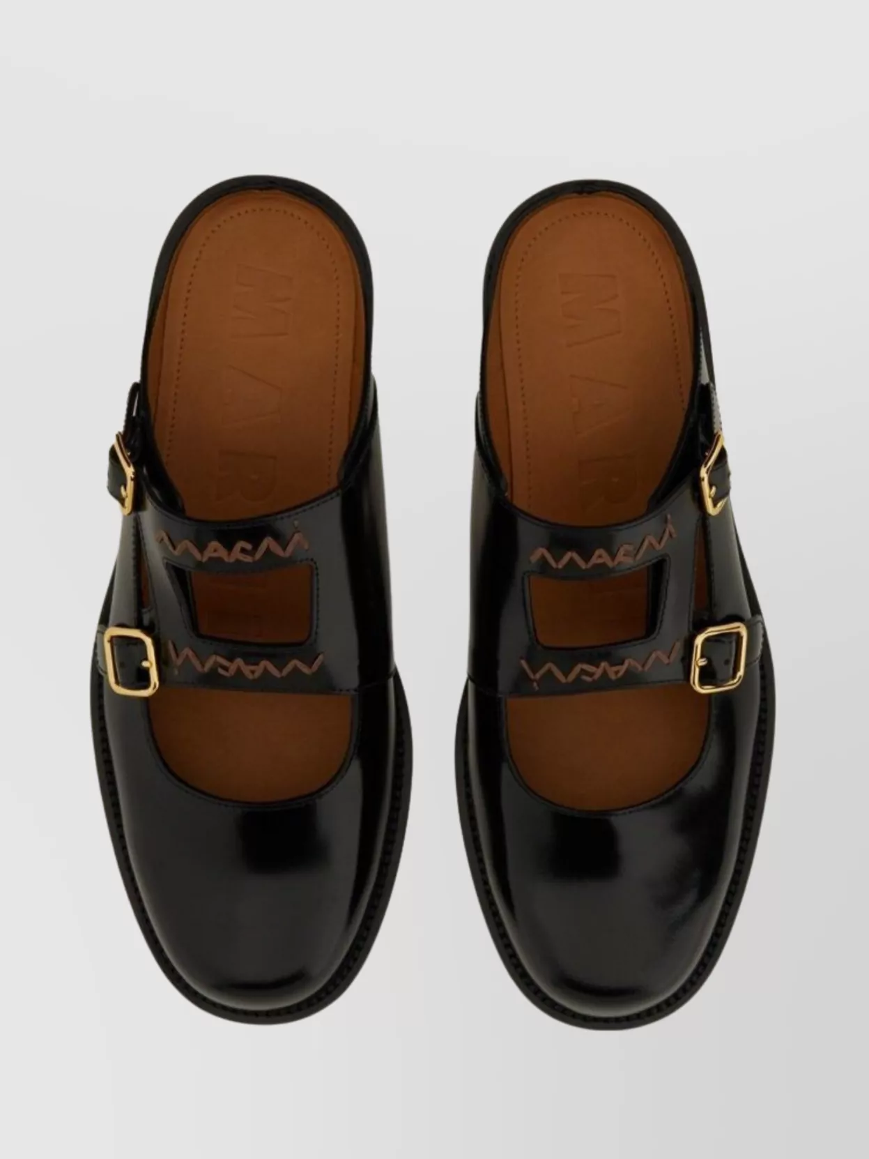 Marni Cut-Out Round Toe Smooth Leather Loafers