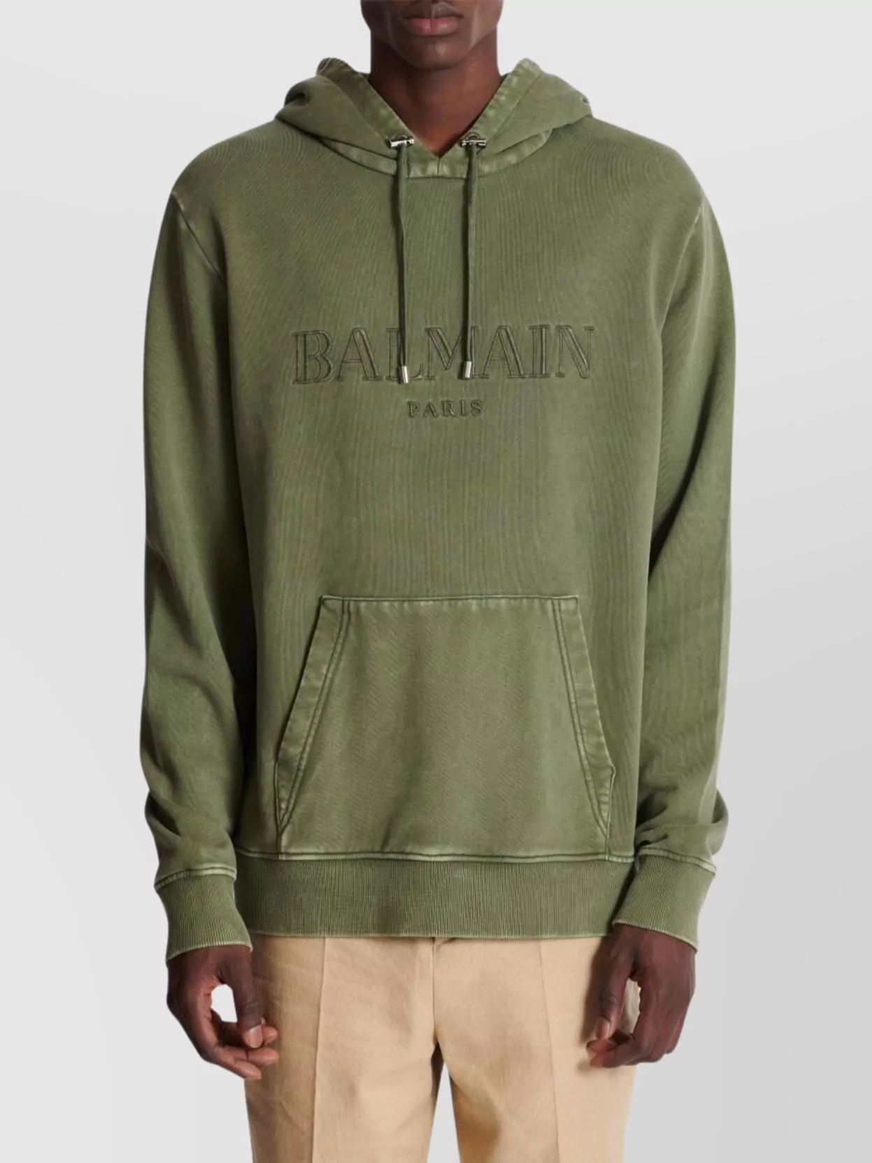 Balmain Hooded Kangaroo Pocket Sweater